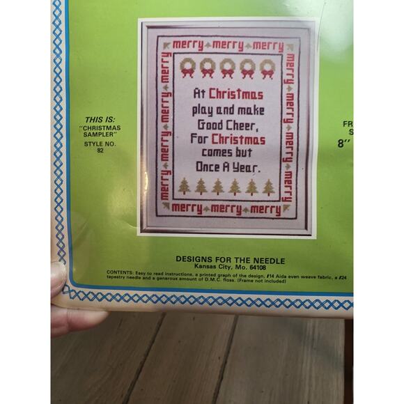 Vintage 1980s Counted Cross Stitch Kit Christmas Comes But Once A Year - Picture 2 of 6